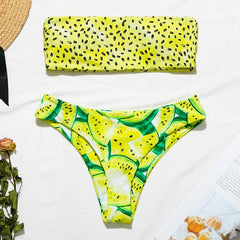 Bikin Bandeau swimwear women push up swimsuit female Cactus Print