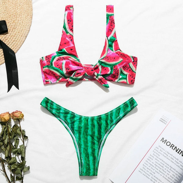 Bikin Bandeau swimwear women push up swimsuit female Cactus Print