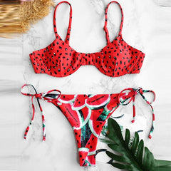 Bikin Bandeau swimwear women push up swimsuit female Cactus Print