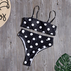 Sólido alto cintura Bikini Sexy leopardo Bikinis mujeres estampado