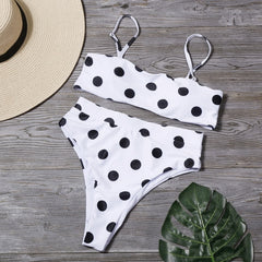 Sólido alto cintura Bikini Sexy leopardo Bikinis mujeres estampado