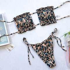 Sexy pink swimwear women bathing suit Bandeau bikinis