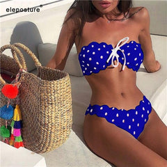 Sexy Polka Dot Bikini mujeres traje de baño de dos piezas Push Up