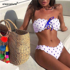 Sexy Polka Dot Bikini mujeres traje de baño de dos piezas Push Up