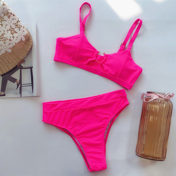 Sexy snake print bikini set new High waist swimwear women