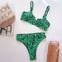 Sexy snake print bikini set new High waist swimwear women