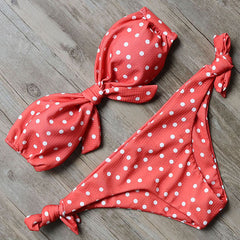 Conjunto de Bikini Bandeau liso Sexy traje de baño para mujer Bikini