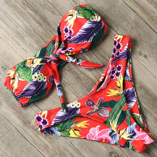 Conjunto de Bikini Bandeau liso Sexy traje de baño para mujer Bikini