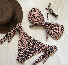 Conjunto de Bikini Bandeau liso Sexy traje de baño para mujer Bikini