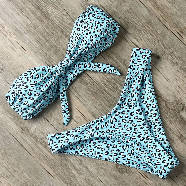 Conjunto de Bikini Bandeau liso Sexy traje de baño para mujer Bikini