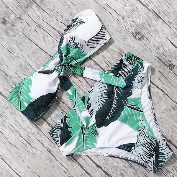 Conjunto de Bikini Bandeau liso Sexy traje de baño para mujer Bikini